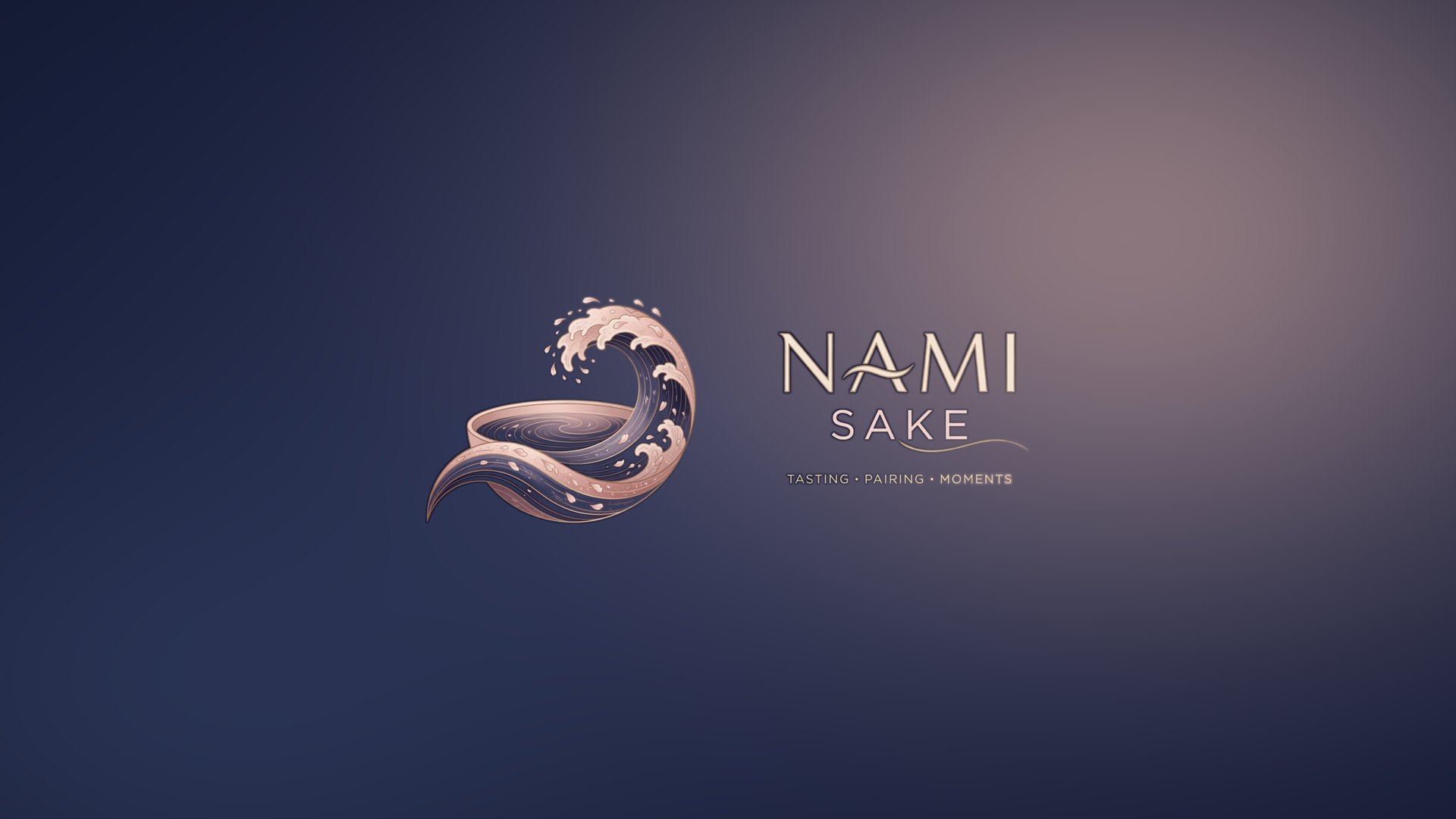 Nami Sake wave-and-cup mark with wordmark